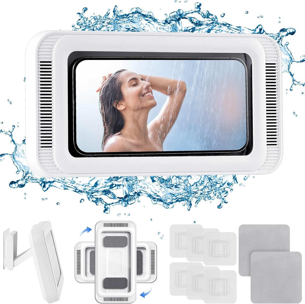 Funda de Ducha Impermeable con Altavoz Bluetooht-Pantalla Táctil Anti-Vaho con Giro 360º